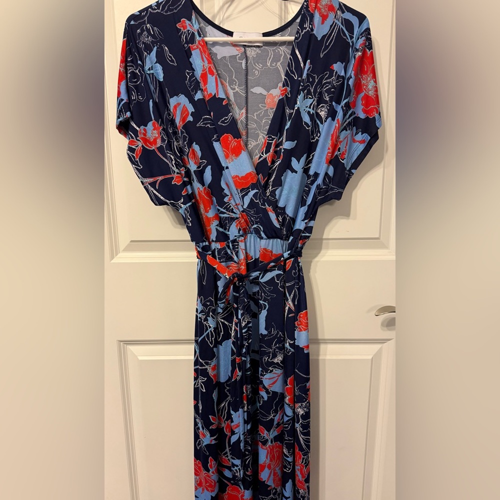 Gilli Floral Maxi Dress - Blue and Red - Picture 3 of 6